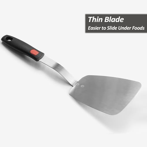 Stainless Steel Flexible Spatula, Thin Metal Turner, X' Large Solid - size: X' Large