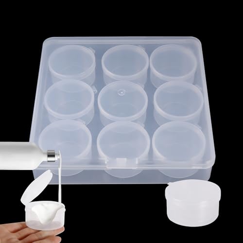 9pcs 35g/35ml Clear Plastic Cosmetic Jars with Snap Lids - color: Zfyoung 9 pcs plastic cosmetic jar