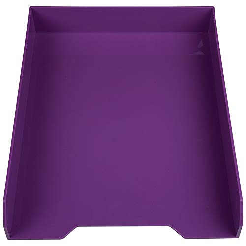 JAM PAPER Stackable Paper Trays - Purple - Desktop Document, Letter, & File Organizer Tray - Sold Individually - color: Purple, size: Pack of One (1) Tray