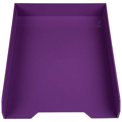 JAM PAPER Stackable Paper Trays - Purple - Desktop Document, Letter, & File Organizer Tray - Sold Individually - color: Purple, size: Pack of One (1) Tray