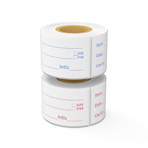 300 Labels Removable Food Labels, HUOJI 1 x 2 Kitchen Labels - size: 1x2-2 Rolls | 300 Sheets