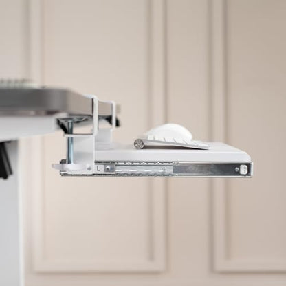 VIVO White Clamp-on 20 x 11 in Keyboard Tray, MOUNT-KB05ES-W - color: White, size: 20 inch