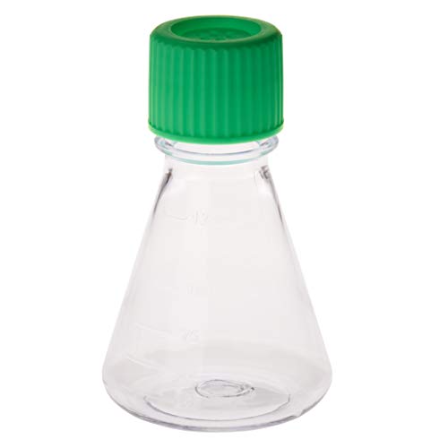 CELLTREAT 229821 125mL Erlenmeyer Flask, Vent Cap, Plain Bottom, PC, Sterile (Bag of 1)