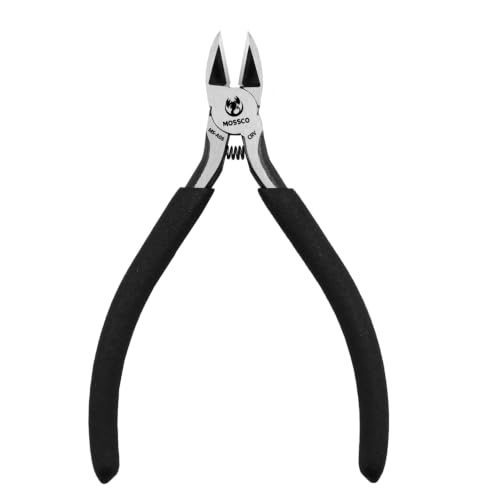 5-Inch Diagonal Cutters, CR-V Precision Wire Cutters with Spring-Loaded Slim Angled Head, Mini Side Cutting Pliers for Electronics, PCB Leads, Zip Ties, Plastic Sprues and 3D-Printed Parts