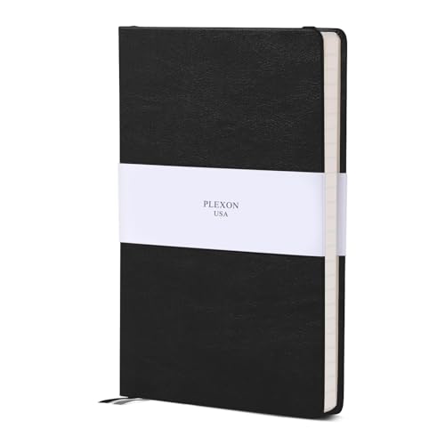 Plexon Graph Paper Notebook, Notebook Journal 160 Pages, Graph Notebook Medium 5.7 inches x 8 inches, 120 GSM Thick Paper, Black, Hardcover - color: Black, style: Graph