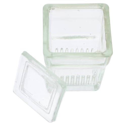 Mipcase Glass Staining Jar with Lid 9-Slide Capacity Transparent Coplin Staining Tank for Laboratory Chemical Resistant 3.93X2.55X2.36 Inch - size: 10X6.5X6CM