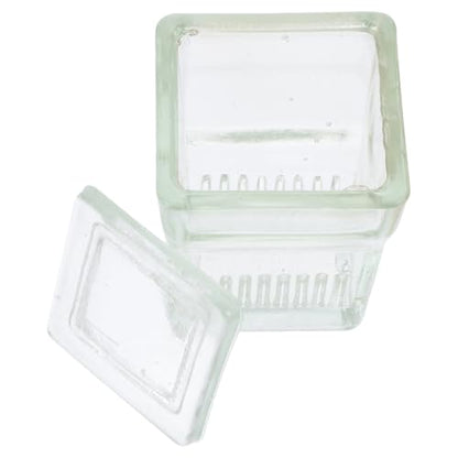 Mipcase Glass Staining Jar with Lid 9-Slide Capacity Transparent Coplin Staining Tank for Laboratory Chemical Resistant 3.93X2.55X2.36 Inch - size: 10X6.5X6CM