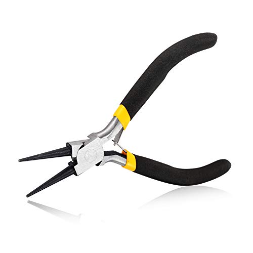 SPEEDWOX Mini Round Nose Pliers Wire Looping Pliers Micro Round Plier for Jewelry Making 5 Inches Smooth Tapered Jaw for Bending Shaping Wires Professional Beading Hobby Work Craft DIY Supplies - size: Round Nose Pliers