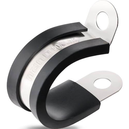 OURU 3/4 Inch Cable Clamps, Rubber Coated Insulated Clamps, 100pcs, 19mm - size: 100 PCS - 3/4 Inch