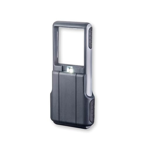 Carson MiniBrite 3x Power LED Lighted Slide Out Magnifier with Protective Sleeve (PO-25), gray - size: Single Pack