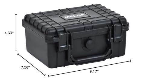 MEIJIA Portable All Weather IP67 Waterproof Protective Case,Hard Camera Case,Dry Case with Customized Foam,Fit Use of Drones,Camera,Equipments,Elegant Black (9.17inch x 7.56inch x4.33inch) - size: 9.17" x 7.56" x 4.33"