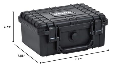 MEIJIA Portable All Weather IP67 Waterproof Protective Case,Hard Camera Case,Dry Case with Customized Foam,Fit Use of Drones,Camera,Equipments,Elegant Black (9.17inch x 7.56inch x4.33inch) - size: 9.17" x 7.56" x 4.33"