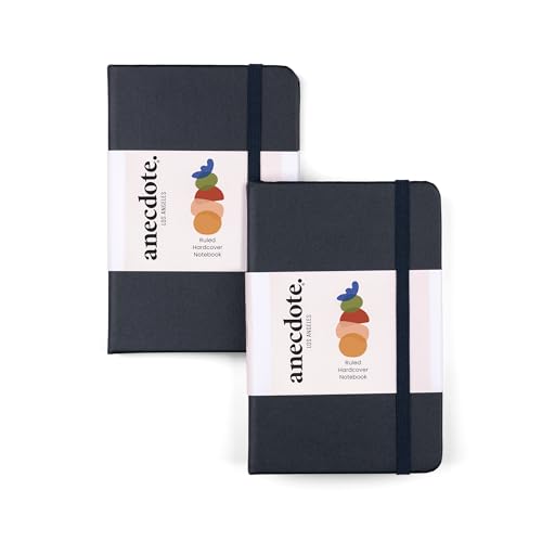 Anecdote Journal Notebook (5.5"x3.5" Pocket Size) 192 Lined Pages Hardcover - color: Ink Blue, size: 2-Pack (5.5" x 3.5")