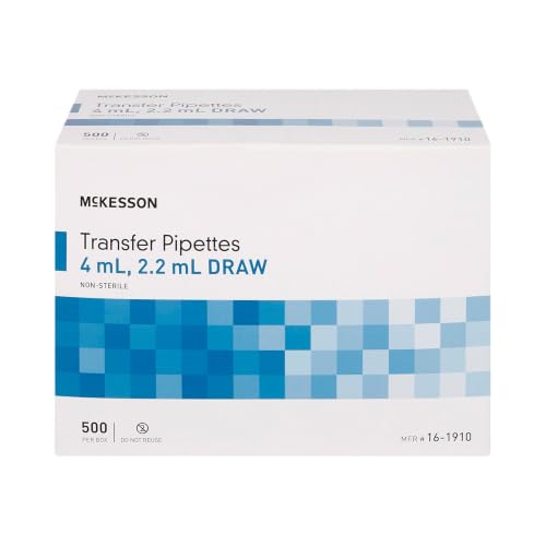 McKesson Transfer Pipette, Non-Sterile, 3.9 mL, 0.5 mL, 1 mL, 500 ct