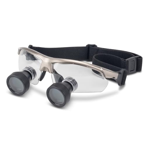 Practicon TTL Easy Size 2.5X Loupes Kit, Measure and Size Through The Lens Loupes, Silver Frame - color: Silver, style: 2.5X