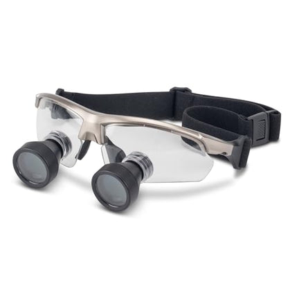 Practicon TTL Easy Size 2.5X Loupes Kit, Measure and Size Through The Lens Loupes, Silver Frame - color: Silver, style: 2.5X