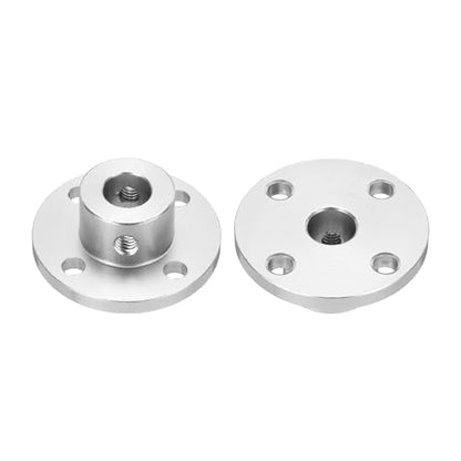 MECCANIXITY 2pcs 8mm Bore Rigid Gold Flange Coupling Connector Aluminum Hub - color: Silver