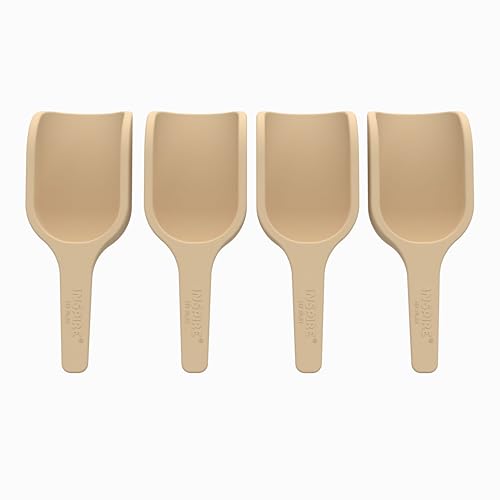 4 x Natural Mini Scoops for Messy Play | Kids Silicone Sensory Scoops - style: 4 x Natural Mini Scoops
