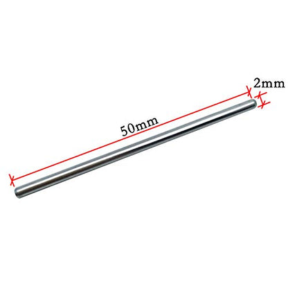 EUDAX 100Pcs Dia.2mm STEM Toys Shaft Round Rod Axles for DIY Toy RC Car Boat Helicopter Model Part (2mmx50mm) - style: 2mmx50mm