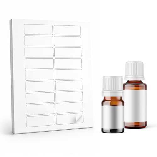 90 Waterproof Essential Oil Labels, 3x1 for Inkjet - size: 90 Labels