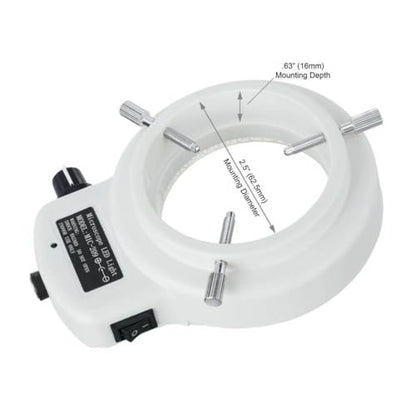 AmScope LED-144W-ZK 144 LED Ring Light Illuminator, White - style: Illuminator