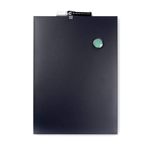 U Brands Magnetic Chalkboard, 11" x 15.5", Frameless, Premium Matte Surface, Includes Marker and Magnet