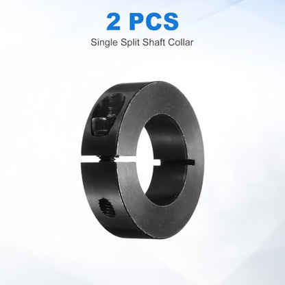 uxcell 2Pcs Single Split Shaft Collar, 30mm Bore One Piece Clamping Collar 54mm OD 15mm Thickness Black Oxide Lock Collar Clamp with Set Screws (1045 Steel) - size: 30mm x 54mm x 15mm