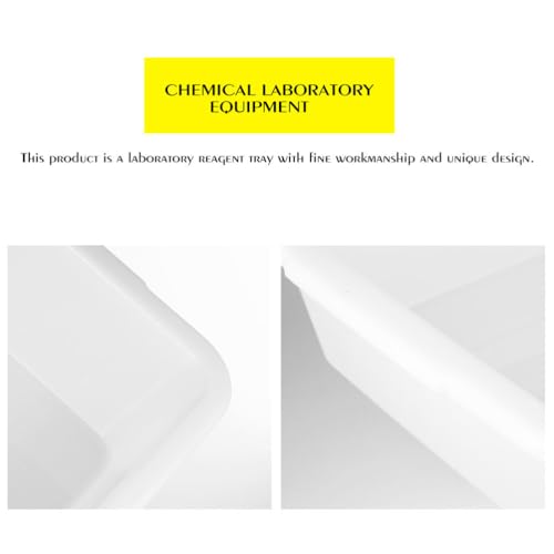 3Pcs Chemical Reagent Containment Tray, Alkali Resistance and Acid Resistance Laboratory Spill Tray, Plastic Laboratory Storage Supplies, Chemical Instrument (Large/Medium/Small)