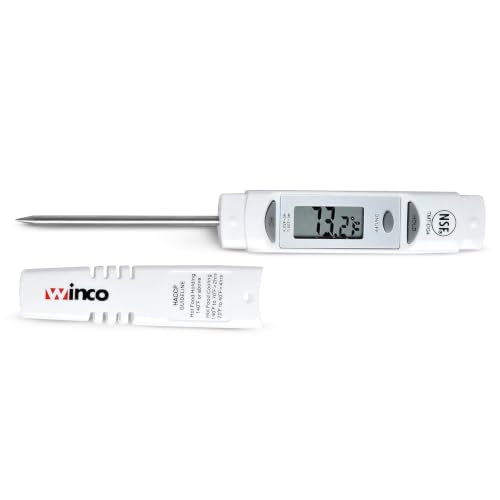 Winco 3 1/8" Probe White Digital Pocket Thermometer