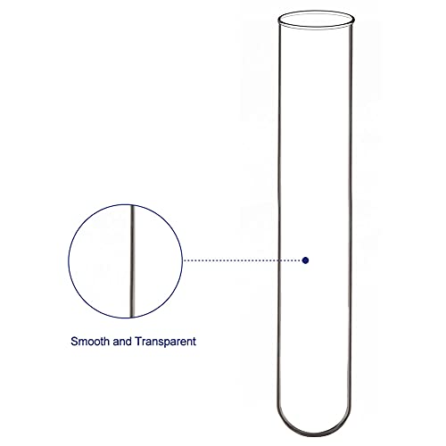 Labasics 15 Pack Borosilicate Glass Round Bottom Test Tubes, 30 mm OD X 165 mm Length (Pack of 15) - size: OD 30 mm x L 165 mm