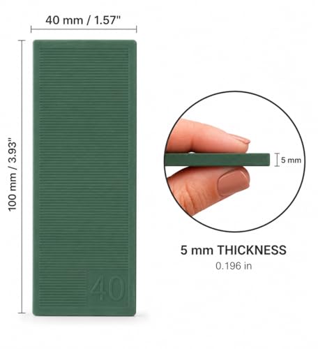 (Pack of 10) 3/16" (5 mm) Plastic Flat Washers Glazing Blocks 1.57 x 3.93 (40 x 100 mm) Framer Spacers Door and Window Packers (Green) - size: 3/16" (5 mm, Green)