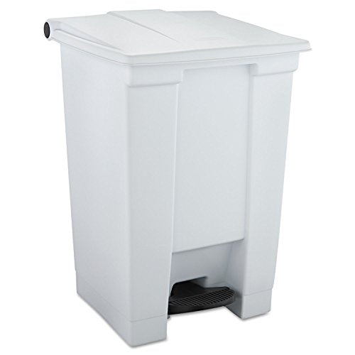 Rubbermaid Commercial Products Step-On Trash Can with Lid 12-Gallon White Hands-Free Sanitary Use Garbage Can for Medical Waste in Hospitals/Lab/Emergency/Patient Rooms - color: White, size: 12 gallon