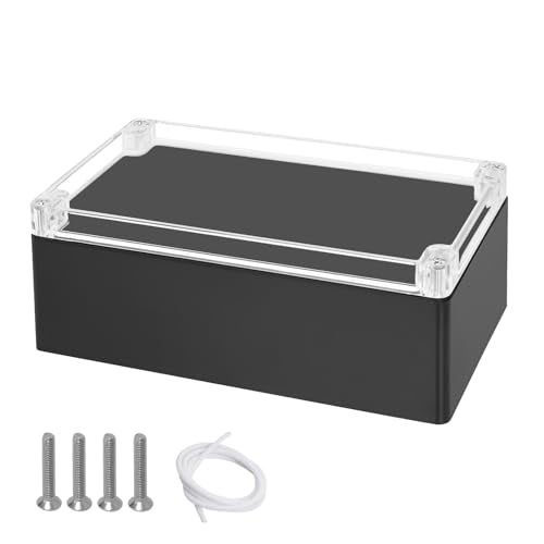 Project Box IP65 Waterproof Dustproof Junction Box ABS Plastic Enclosure Box for Electronics Clear Cover Outdoor Project Black 7.87"x 4.72"x 2.95"(200x120x75mm) - color: Black-Clear Cover, size: 7.87" x 4.72" x 2.95"