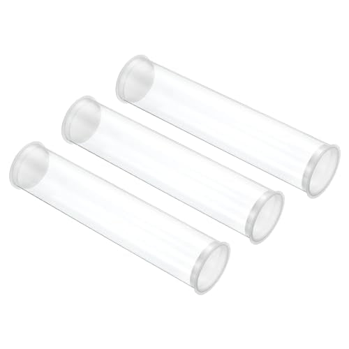 PATIKIL 7.9"x1.7" Clear Storage Tubes PC Hollow Rigid Tube with Cap 3Pcs - size: 7.9"L x 1.7"Dia