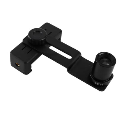 Microscope Lens Cellphone Adapter, Microscope Smartphone Camera Adapter Mount with 12.5X Eyepiece, for Eyepiece Tube 23.2mm, Fits Smartphones with a Width of 70 to 90mm