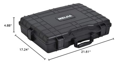 MEIJIA Waterproof Hard Camera Case,Hard Laptop Case,Hard Case with Customized Fit Foam Included, Elegant Black,Fit for computers,camera,lens(Black, 21.62"X17.25"X4.87") - size: 21.62" x 17.25" x 4.87"