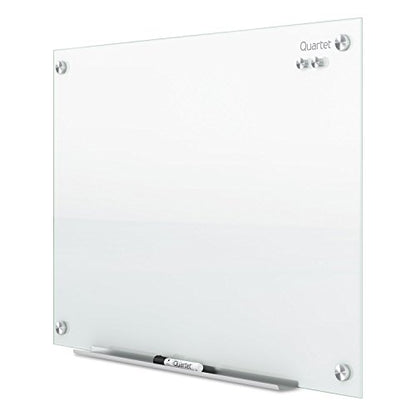 Quartet Magnetic Glass Dry Erase White Board, 24''W x 18''H Whiteboard, Infinity Frameless Mounting, White Surface (G2418W) - size: 24''W x 18''H