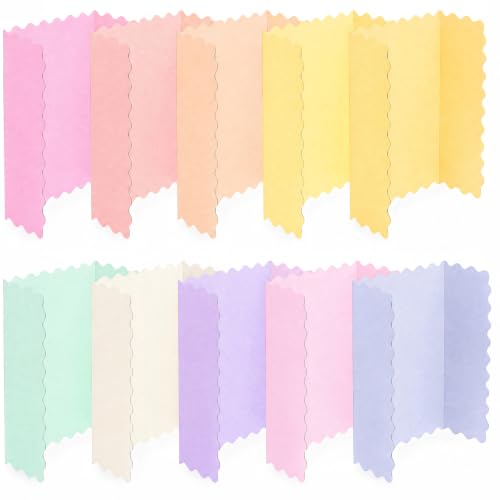 Mooliwe 24" X 16" 10 Pack Scalloped Trifold Poster Board,Macaron Colors - color: Macaron Colors, size: 24" X 16"