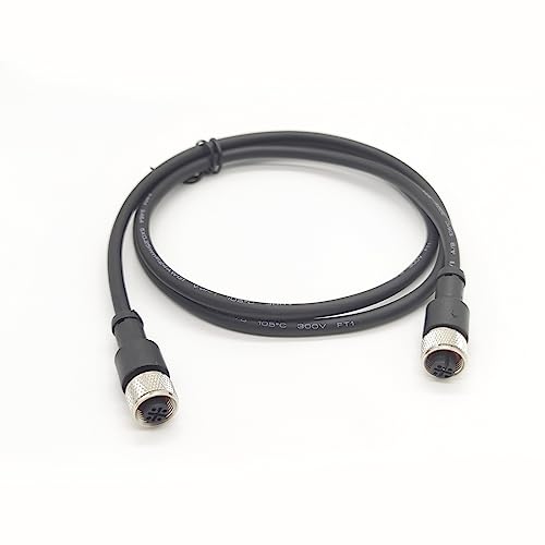 1.64ft M12 5 Pins Female to Female Connector Cable, A Code Straight Molding Cable Double Female Aviation Sensor Electrical PVC Wire 125V 4A AC/DC Industrial Molded Wire AWG22 (0.5Meter) - size: 1.64ft