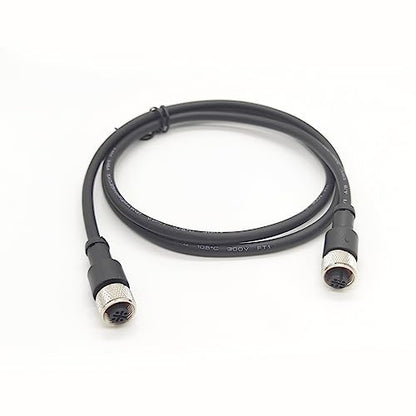 1.64ft M12 5 Pins Female to Female Connector Cable, A Code Straight Molding Cable Double Female Aviation Sensor Electrical PVC Wire 125V 4A AC/DC Industrial Molded Wire AWG22 (0.5Meter) - size: 1.64ft