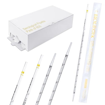 800Pcs 1mL Serological Pipette, Sterile Plastic Serological Pipet - size: 1ml-800Pcs