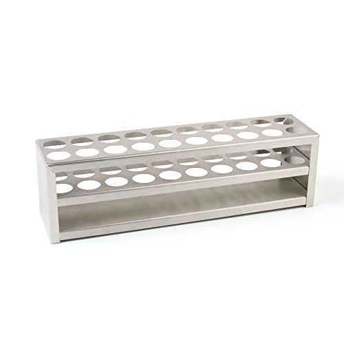 20 Holes (2×10) Tube Rack, Suitable for Tubes of Dia.≤21mm,Stainless Steel Test Tube Holder, IN-TTRS20 - style: 20Holes, Dia.≤21mm