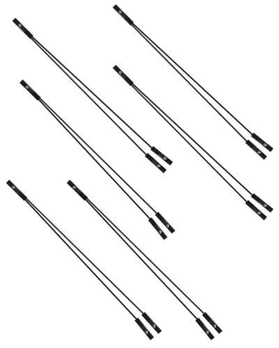GELRHONR Wire 2Pins Single Female to Dual Female Jumper,for PC Modding,6Pcs - color: 1 to 2,Black