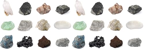 EISCO Rock & Mineral Kit, 12 Pieces - Includes Metamorphic, Igneous, Sedimentary Rocks & Minerals - 1" Specimens - Great for Geology Classrooms & Basic Field Testing Labs - Tech Cut Rocks (Pack of 2) - size: 1 inch (Pack of 2)