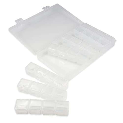 N N'icePackaging - 2 Qty - 28 Bin Plastic Storage Organizer & Tackle Box - Multi-Compartment - For Small collectibles/Screws/knick-knacks - 6 7/8" x 4 3/8" x 1" - color: 28 Bin - 6 7/8" x 4 3/8" x 1", size: 2 Qty