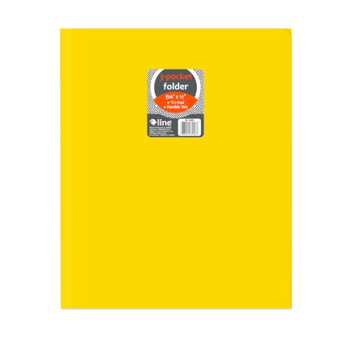C-Line 3-Pocket Tri-Fold Heavyweight Poly Portfolio, Yellow (33946-24) - color: Yellow, size: 24 Count (Pack of 1)