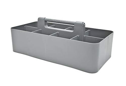 2 PACK - Portable DIY 8 Dividers Durable Plastic Tote Tool & Supply Cleaning Caddy with Handle Made In USA (Orion Gray) - color: Orion Gray