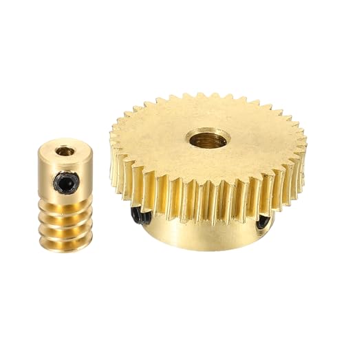 uxcell Worm Gear Set Right Rotation 40T 0.5 Module 1:40 Reduction Rate - size: Gear-4mm, Rod-2mm Bore, style: 0.5M-40T