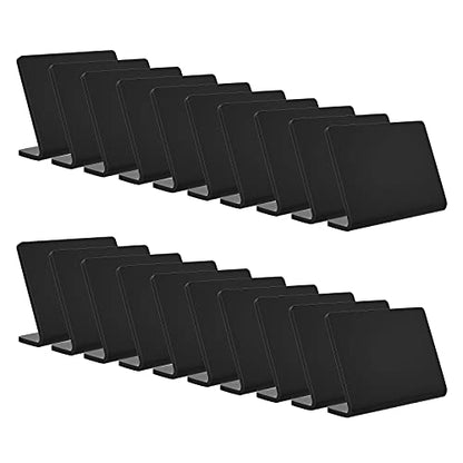 AITEE 20 Pack Acrylic Mini Chalkboard Signs Small Blackboards L-Shaped - style: L-Black 20