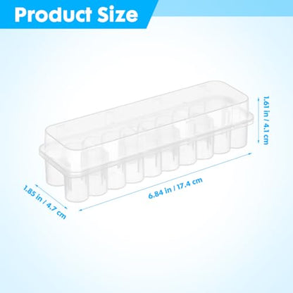 24-Slot Vial Holder for Fridge, Stackable 3mL Plastic Storage Case for Peptide & Insulin, Semi-Transparent Organizer Box Container with Lid for Essential Oils, Microtubes and Vials (Pack of 3) - size: 17.40X4.70X4.10CM (Pack of 3)